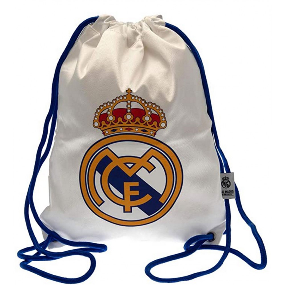 Bolsa Gymsack Oficial Real Madrid FC Equipación.Color Blanco