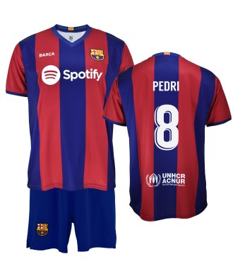 Conjunto Pedri Primera Equipación Infantil del FC Barcelona, Producto Oficial Licenciado Temporada 2023/24