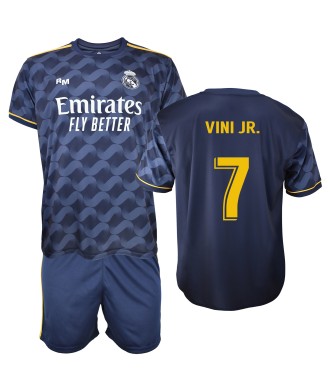 Conjunto  Vini JR. Segunda Equipación Para Niño del Real Madrid  Producto Oficial Licenciado Temporada 2023/24