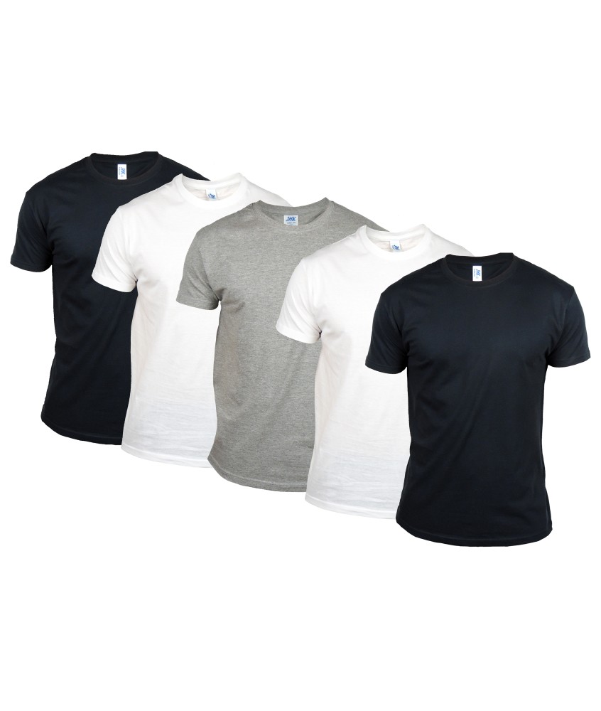 Pack 5 Camisetas Básicas 100% Algodón - Manga Corta - Calidad Deportiva