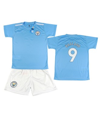 Manchester City CF-Conjunto Haaland  Equipación Para niño. Producto Oficial Licenciado Temporada 2023/24