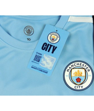 Manchester City CF-Conjunto Haaland  Equipación Para niño. Producto Oficial Licenciado Temporada 2023/24