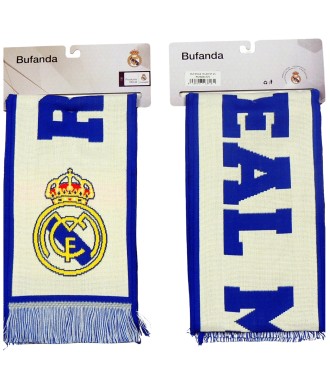 Real Madrid Bufanda Oficial Blanca y Azul