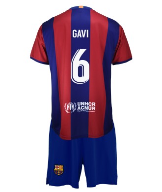 Conjunto Gavi Primera Equipación Infantil del FC Barcelona, Producto Oficial Licenciado Temporada 2023/24