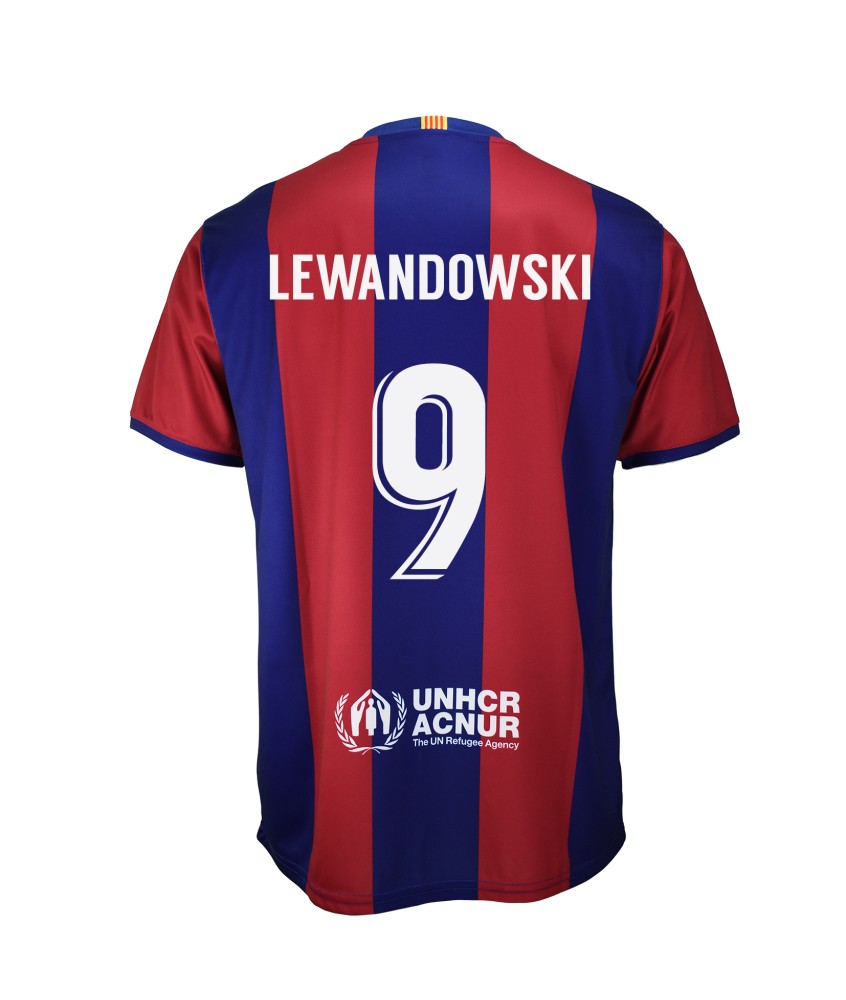 Camiseta Lewandowski Primera Equipación Adulto del FC Barcelona Producto Oficial Licenciado Temporada 2023/24