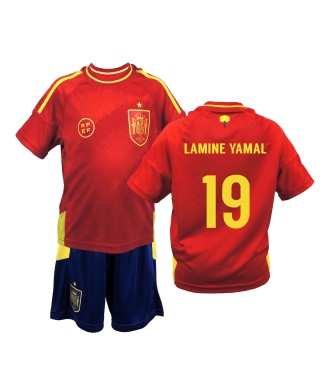 Conjunto de Fútbol Infantil  España Lamine Yamal. Réplica Oficial Eurocopa 2024